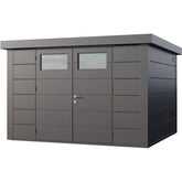 Abri en acier galvanisé gris anthracite 9,8m² avec double porte Eleganto 3330 Telluria Ma boutique